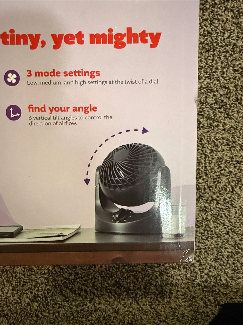 IRIS Tiny Yet Mighty Black Desk Fan - Compact Home Office Fan